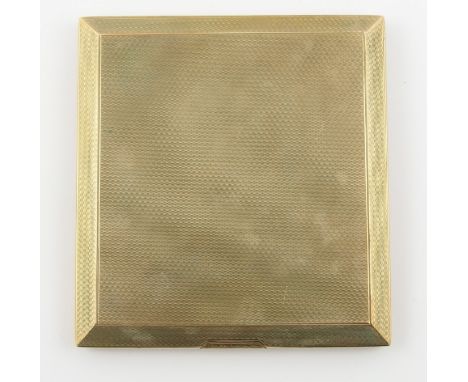 A 9ct cigarette case  With all over engine turned decoration, weight approx 122.4gms.