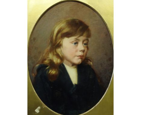 E M BURRELL (French 19th Century) PORTRAIT OF A BOY Oil on canvas, signed and dated 1889, 41 x 30cm (16 x 12") (oval)