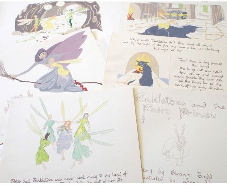 •SCOTTISH SCHOOL (Mid 20th Century) A COLLECTION OF ARTWORK RELATING TO CHILDREN'S FAIRY STORIES Pencil, watercolour and goua