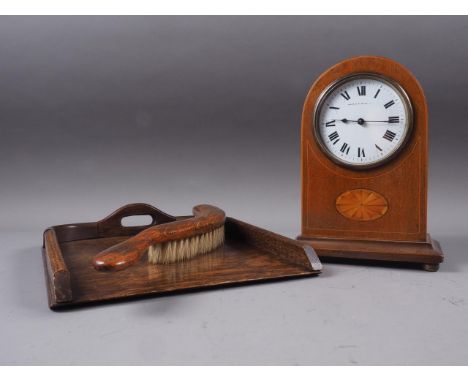 An early 20th century French mantel clock with white enamel dial and Roman numerals, retailed by Mappin &amp; Webb, and a cru