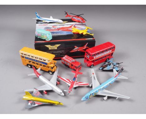 A Corgi die-cast model Royal Air Force Red Arrows BAE Hawk T1A, boxed, and a quantity of mostly die-cast model vehicles and a