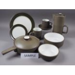 A Denby "Chevron" pattern stoneware combination service for six