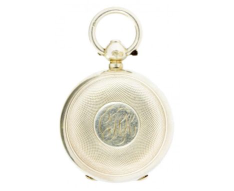 AN EDWARD VII SILVER SOVEREIGN CASE  engine turned, 3cm diam, by The Dennison Watch Case Co, Birmingham 1909, 12dwts ++As new