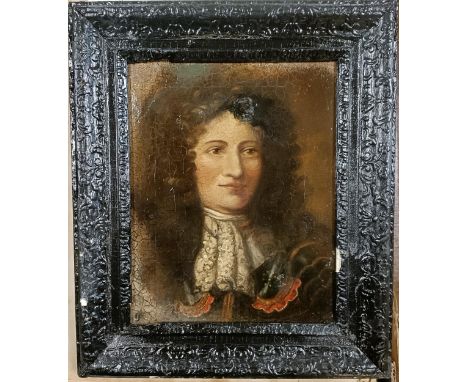 Continental school, a bust portrait of a man, oil on canvas, 24 x 19 cm