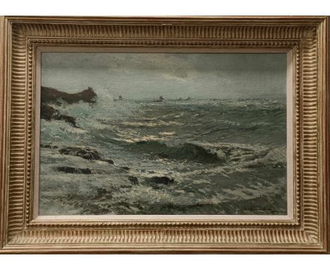 Samuel John Lamorna Birch (Cornish 1869-1955), The Ever Restless Sea, oil on canvas, signed, 40 x 60 cm, David Messum Gallery