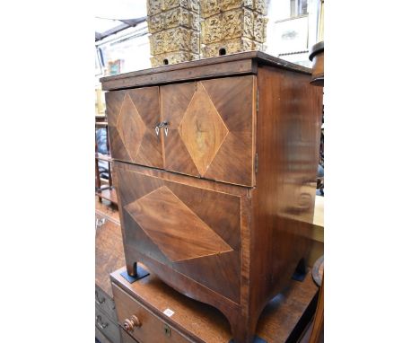 (HP) A George III mahogany commode,&nbsp;58.5cm wide. 