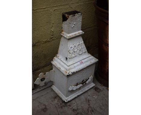 A Victorian white painted cast iron hopper, dated 1853, 58cm high.&nbsp;&nbsp; 