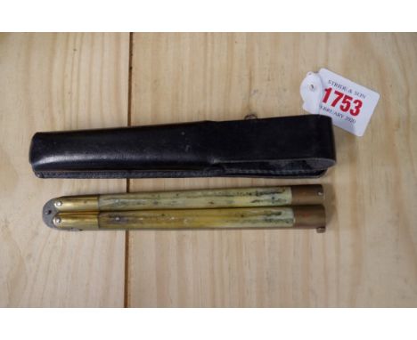 A vintage Balisong butterfly knife, having antler scales, 12cm blade. 