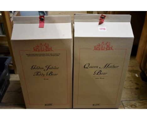 Two limited edition Steiff teddy bears,&nbsp;comprising: Queen Mother Bear, No.660887; and Golden Jubilee Teddy Bear, No.6606