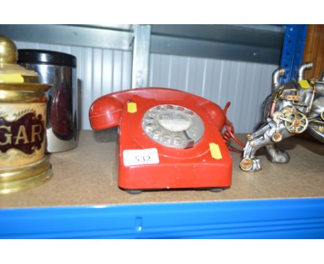 A rotary dial telephone