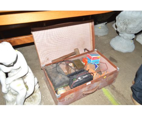 A suitcase; and contents of various tools etc