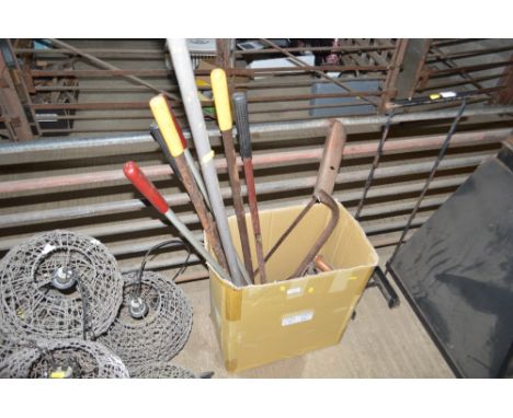 A box containing various tools etc