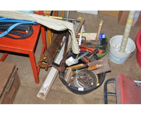 Two plastic tubs of various hand tools