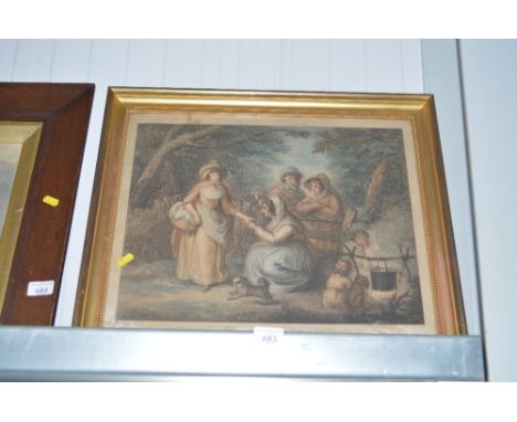 A Mezzotint print "Marion after Bunbury 1791"