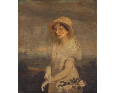 CHARLES CROMWELL INGHAM (1797-1863)Portrait of Miss ChigneauOil on canvas, 54 x 46cm (21¼ x 18'')Signed and dated 1813Charles