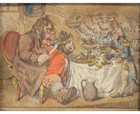 James Gillray, The Grand Coronation Procession of Napoleon, hand coloured etching on wove paper, published by H Humphrey 1805