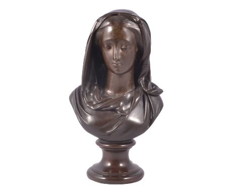 A Carrier, Madonna, brown patinated bronze, signed and dated 1856, stamped 3029, 35cm.