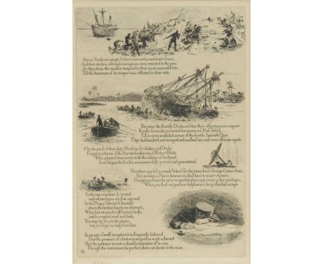 William Lionel Wyllie,Our Fathers - To the memory of the nameless killed and wounded...,set of four monochrome etchings, sign