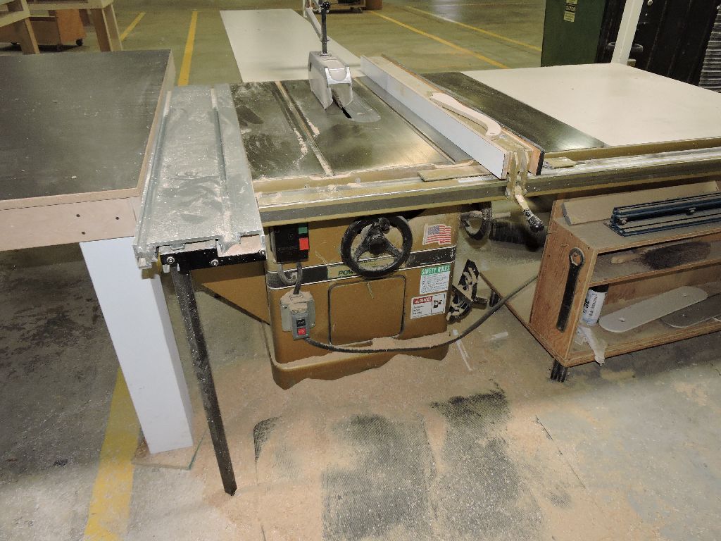 Powermatic table saw model 72A, sn 9412176, 5 hp, w/guard, sliding ...