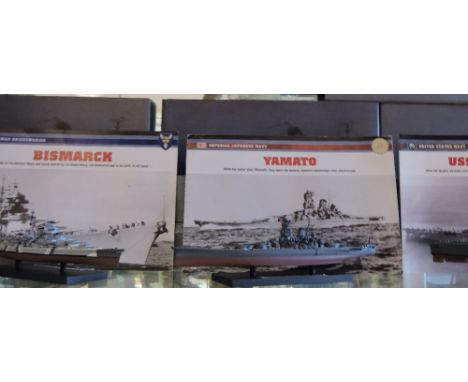 A collection of eighteen scale models of legendary warships of WWII  by Atlas Editions, with accompanying literature (two mis