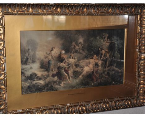 An Edwardian colour print, Midsummer Night's Dream, together with two similar portrait prints