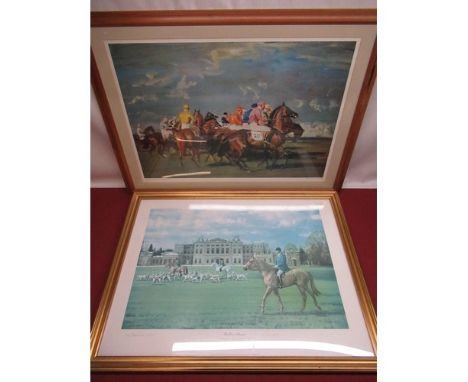 After Neil Cawthorne (British b. 1936); 'The Beaufort Hunt moving off at Badminton House'  Ltd.ed colour print 768/850, signe