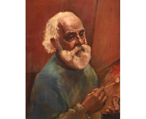 Tom Keating (British 1917-1984), Self portrait, oil on canvas, inscribed on overlap, 51 x 41cm. FramedProvenance: Gifted to t