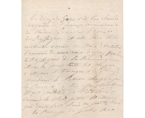 CAROLINE OF BRUNSWICK: (1768-1821) Princess of Wales 1795-1820, Queen consort of King George IV 1820-21. A.L.S., Caroline, Pr