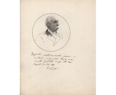 CRISPI FRANCESCO: (1818-1901) Italian Politician, Prime Minister of Italy 1887-1891, close friend and supporter of Giuseppe M