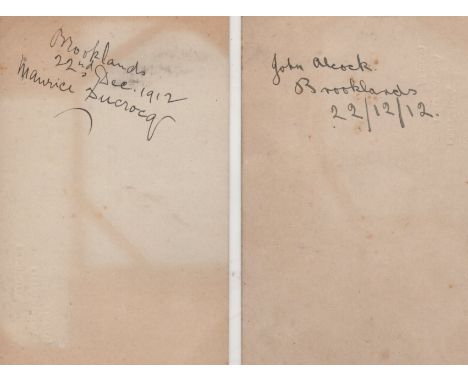 ALCOCK JOHN: (1892-1919) English Pilot who, with Arthur Whitten Brown, completed the first successful non-stop transatlantic 