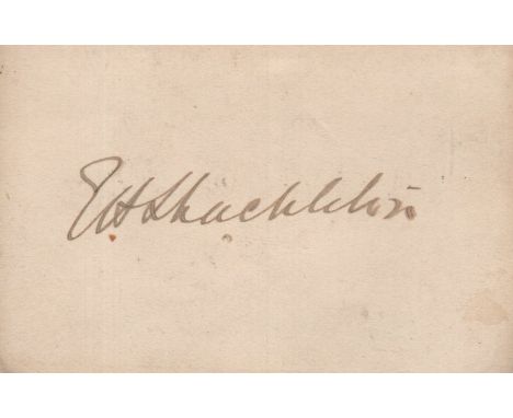 SHACKLETON ERNEST: (1874-1922) Anglo-Irish Antarctic Explorer. Vintage fountain pen ink signature ('E. H. Shackleton') on a s