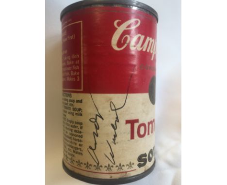 WARHOL ANDY: (1928-1987) American Pop Artist. An original vintage Campbell's Tomato Soup can, 4" in height and with a diamete