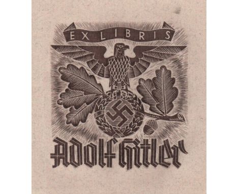 [HITLER ADOLF]: (1889-1945) Fuhrer of the Third Reich 1934-45. Adolf Hitler's original personal unused printed 12mo bookplate