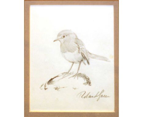 ^ ROLAND GREEN (BRITISH, 1896-1972) ROBINsigned Roland Green lower right, pencil drawingtogether with a further signed drawin