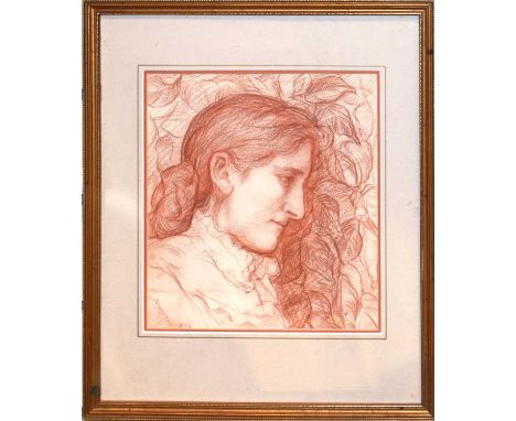 PRE-RAPHAELITE SCHOOL (19TH/20TH CENTURY) Portrait of a Ladysigned A.F.K lower left, conte drawing 24 x 22cmQty: 1