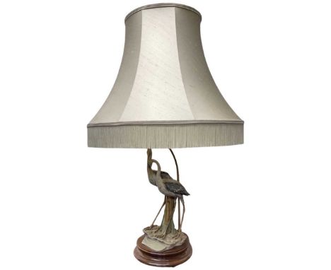 Giuseppe and Armani, Florence Capo Di Monte Table Lamp Modelled as 2 StorksHeight with shade 91 cms