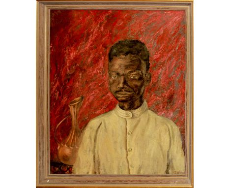 G ELLISON (ZAMBIAN, 20TH CENTURY) Portrait of a Mansigned G Ellison lower right, oil on board74 x 61cmQty: 1Lusaka Art Societ