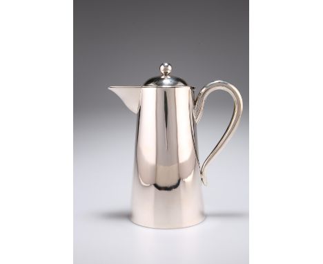 A CHINESE SILVER HOT WATER JUG,&nbsp;Wing Nam &amp; Co, late 19th/early 20th century, of tall slender tapering form with c-sc