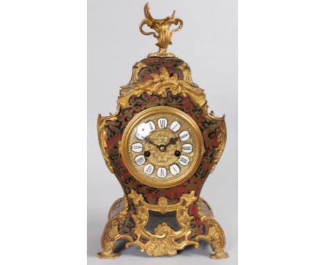 A 19TH CENTURY FRENCH BOULLE BRACKET CLOCK with eight day movement. 16ins high.