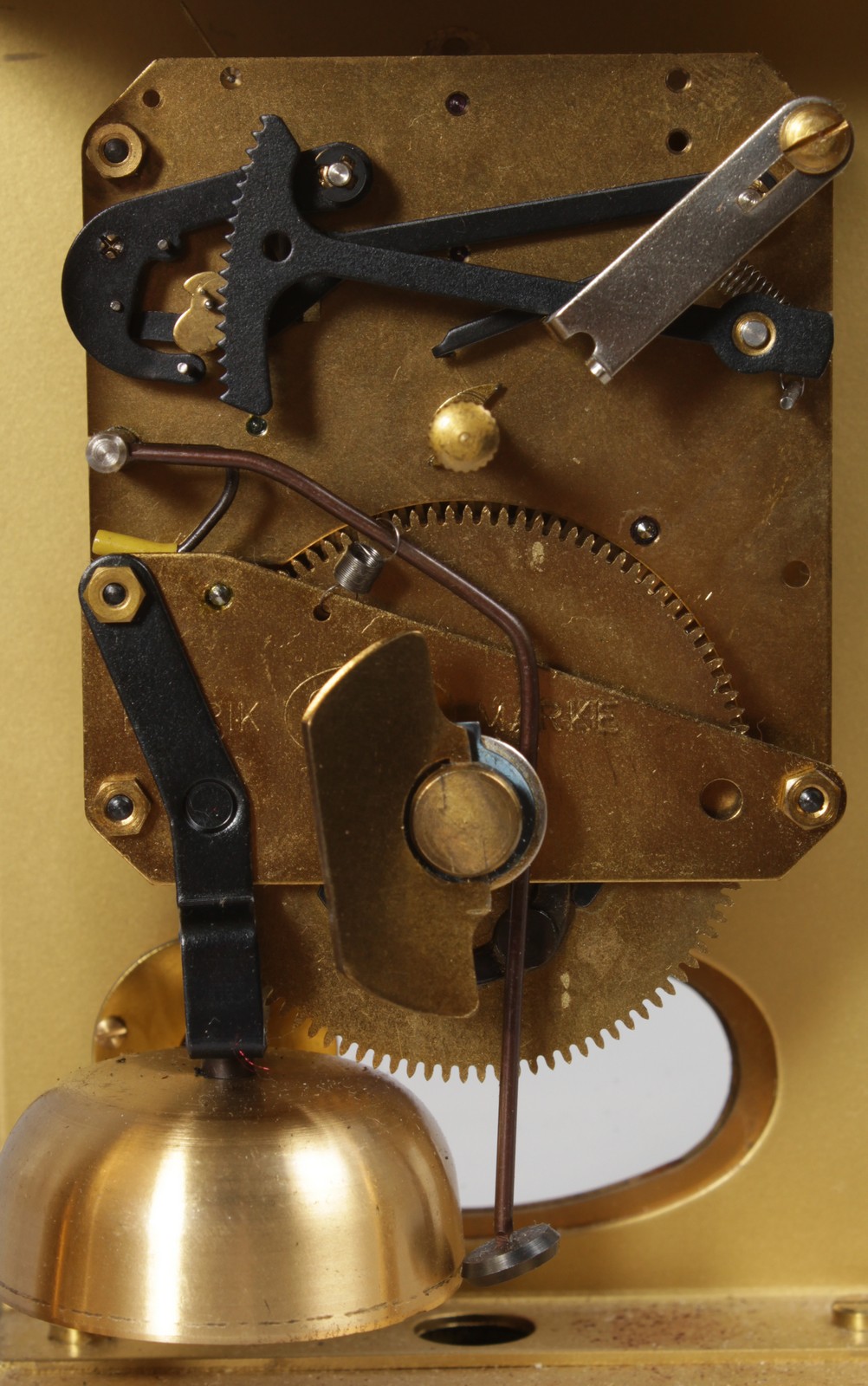 H. SAMUEL. A BRASS CARRIAGE CLOCK. 7.5ins high.