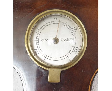 A REGENCY MAHOGANY BANJO BAROMETER by A. SOLCA, East Grinstead. 3ft 1ins long.