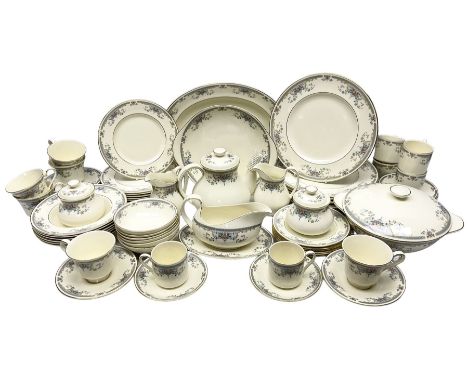 Royal Doulton Romance Collection Juliet pattern tea and dinner service for six, to include dinner plates, lidded tureen, teap