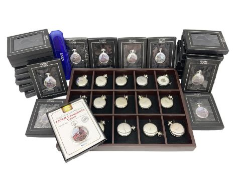 Twenty-three Glory of Steam Atlas Editions silver plated pocket watches, to include The Scottish Horse, Merchant Navy Class, 
