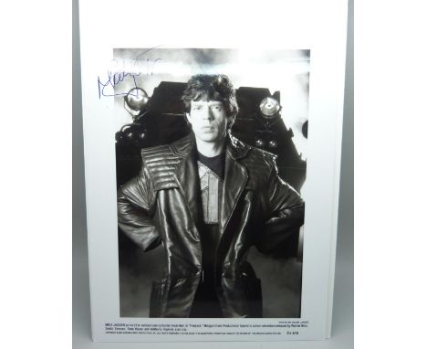 A Rolling Stones Mick Jagger autographed promotional photograph 