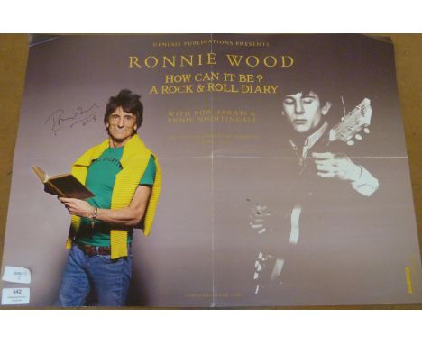 Rolling Stones interest; a Ronnie Wood autographed poster 