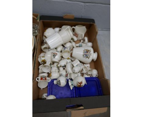 A box of crested china, mainly W. H. Goss including a large Falkland Islands vase **PLEASE NOTE THIS LOT IS NOT ELIGIBLE FOR 