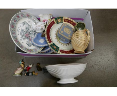 A collection of assorted china including Wedgwood Jasperware, Royal Albert and Wade **PLEASE NOTE THIS LOT IS NOT ELIGIBLE FO