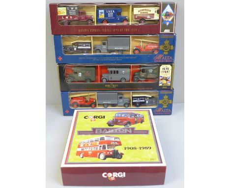 Two Days Gone Malta George Cross die-cast model vehicle sets, two Lledo sets including The Home Front Collection and a Corgi 