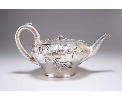 AN EARLY VICTORIAN SILVER TEAPOT  § by Benjamin Smith III, London 1839, also inscribed B Smith, Duke Street, Linn. Inn Fields