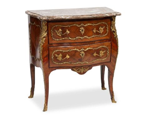 A FRENCH KINGWOOD AND GILT-METAL MOUNTED BOMBE COMMODE 18TH CENTURY, IN LOUIS XV STYLE, TWICE STAMPED RESTAURE PAR A CHARPENT